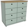 Ardley Bedroom Collection Chest of 8 Drawers Top in Bianco Oak