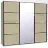 Callisto Plus 250cm Wide 3 doors 1 centred mirrored door 4 Panel Front Wooden and Mirrored Doors