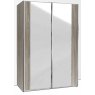 Durban Sliding wardrobe 150cm Wide 2 Doors Handles in Silver 2 Mirrored Doors