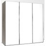 Durban Sliding Wardrobe 225cm Wide 3 Doors Handles in Silver 3 Mirrored Doors