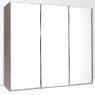 Durban Sliding Doors 250cm Wide 3 Doors Handles in Silver 3 Mirrored Doors