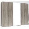 Durban Sliding Wardrobe 280cm Wide 3 Doors Handles in Silver 1 Centre Mirror Door