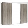 Durban Sliding Wardrobe 300cm Wide 3 Doors Handles in Silver 1 Centre Mirror Door