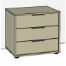 Odessey 3 Drawer Bedside 60cm Wide Drawers Carcase Colour