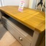 Tiverton Corner TV Cabinet In Stone and Oak