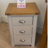 Tiverton 3 Drawer Bedside In Stone & Oak