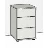 Evolution 3 Drawer Bedside 40cm Wide 64cm High Front in carcase colour