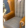 Fluted Wing Chair In Harris Tweed & Leather