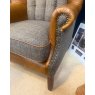 Fluted Wing Chair In Harris Tweed & Leather