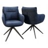 Belfast Swivel Dining Chair - Dark Blue