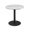 Orlando Round Table 75 x 75 cm - Matt Marble - Black lacquered steel legs