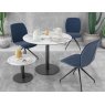 Orlando Round Table 75 x 75 cm - Matt Marble - Black lacquered steel legs