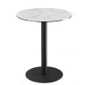 Orlando Round Table 75 x 90 cm - Matt Marble - Black lacquered steel legs