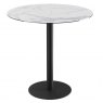 Orlando Round Table 100 x 100 cm - Matt Marble - Black lacquered steel legs