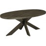 Chevron Fumed Oak 180cm - Small 6 Seater Dining Table  - WOODEN LEGS
