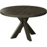 Chevron Fumed Oak 125cm - Circular Table  - WOODEN LEGS