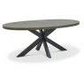 Chevron Fumed Oak 240cm - Extra Large 8 Seater Dining Table  - METAL LEGS