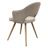 Dining Chair - Beige Fabric & Ivory Faux Leather