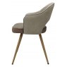 Dining Chair - Beige Fabric & Vintage Stone Faux Leather