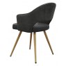 Dining Chair - Grey Fabric & Dark Grey Faux Leather