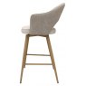 Gallery Bar Stool - Beige Fabric & Ivory Faux Leather Seat Height - 67cm