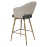 Bar Stool - Beige Fabric & Olive Faux Leather Seat Height - 67cm