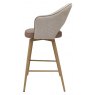 Bar Stool - Beige Fabric & Vintage Stone Faux Leather Seat Height - 67cm