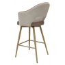 Bar Stool - Beige Fabric & Vintage Stone Faux Leather Seat Height - 67cm