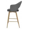 Bar Stool - Grey Fabric & Dark Grey Faux Leather Seat Height - 67cm