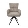 Oska Swivel With Arms Dining Chair - Beige
