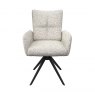 Oska Swivel With Arms Dining Chair - Ivory