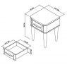 Renzo 1 Drawer Bedside