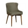 Portofino Dining Chair with Wooden Leg - Green