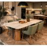 Portofino Dining Chair with Wooden Leg - Green