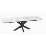 Extending Dining Table 130/170 x 100 x 76 cm - Matt Marble - Black lacquered steel legs