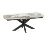 Phoenix Extending Dining Table 130/170 x 100 x 76 cm - Calcatta Marble - Black lacquered steel legs