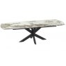 Extending Dining Table 130/170 x 100 x 76 cm - Calcatta Marble - Black lacquered steel legs