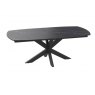 Extending Dining Table 130/170 x 100 x 76 cm - Marquina Marble - Black lacquered steel legs
