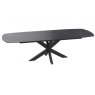 Extending Dining Table 130/170 x 100 x 76 cm - Marquina Marble - Black lacquered steel legs