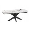 Extending Dining Table 130/170 x 100 x 76 cm - Fiorention Marble - Black lacquered steel legs