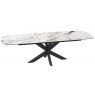 Extending Dining Table 130/170 x 100 x 76 cm - Fiorention Marble - Black lacquered steel legs