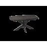 Extending Dining Table 130/170 x 100 x 76 cm - Dark Steel Ceramics - Black lacquered steel legs