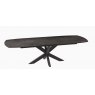Extending Dining Table 130/170 x 100 x 76 cm - Dark Steel Ceramics - Black lacquered steel legs
