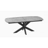 Extending Dining Table 130/170 x 100 x 76 cm - Silver - Black lacquered steel legs