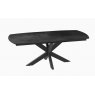 Extending Dining Table 130/170 x 100 x 76 cm - Titanium - Black lacquered steel legs