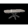 Extending Dining Table 130/170 x 100 x 76 cm - Breccia Glossy - Black lacquered steel legs