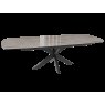 Extending Dining Table 130/170 x 100 x 76 cm - Breccia Glossy - Black lacquered steel legs