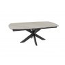 Extending Dining Table 130/170 x 100 x 76 cm - Breccia - Black lacquered steel legs