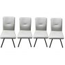 Set Of 4 Soro Dining Chairs Grey Leather