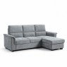 Corner Sofa Bed Grey Chenille